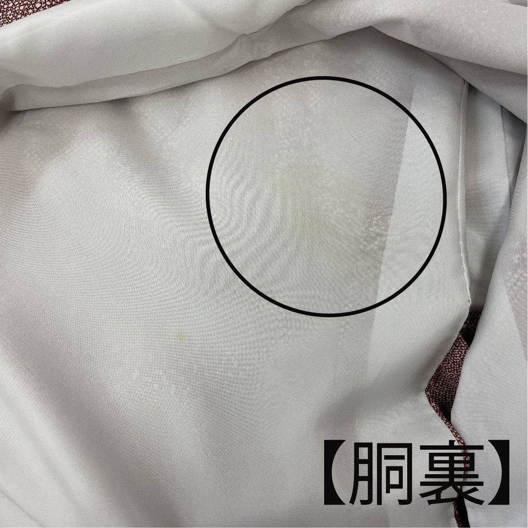 小紋 身丈163cm 裄丈65cm 袷 江戸小紋 洗える着物 ポリ Aランク 茶系 1115001533414