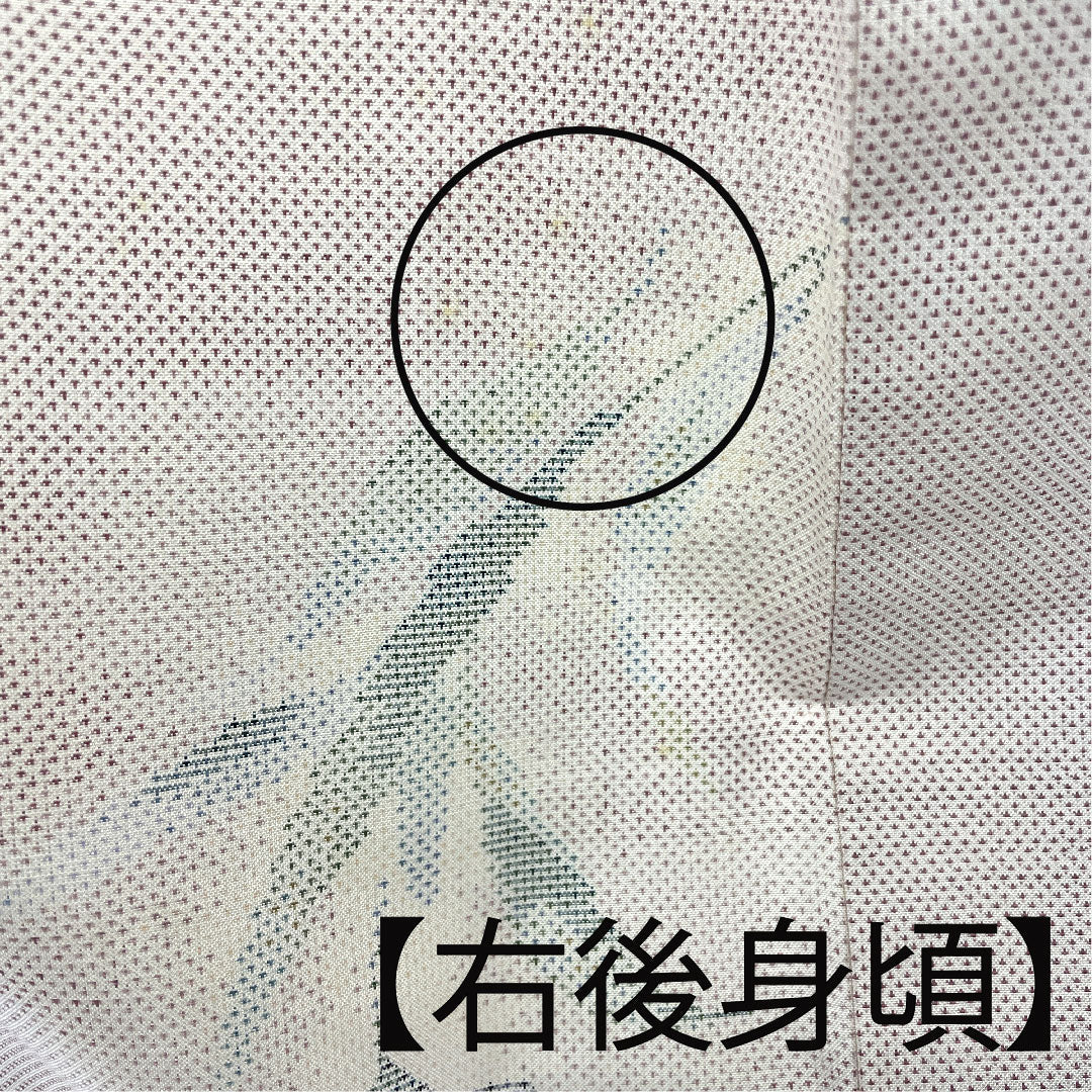 大島紬 身丈166cm 裄丈67cm 都喜ヱ門 7マルキ 花模様 正絹 Aランク 袷 ピンク系 1116000923413