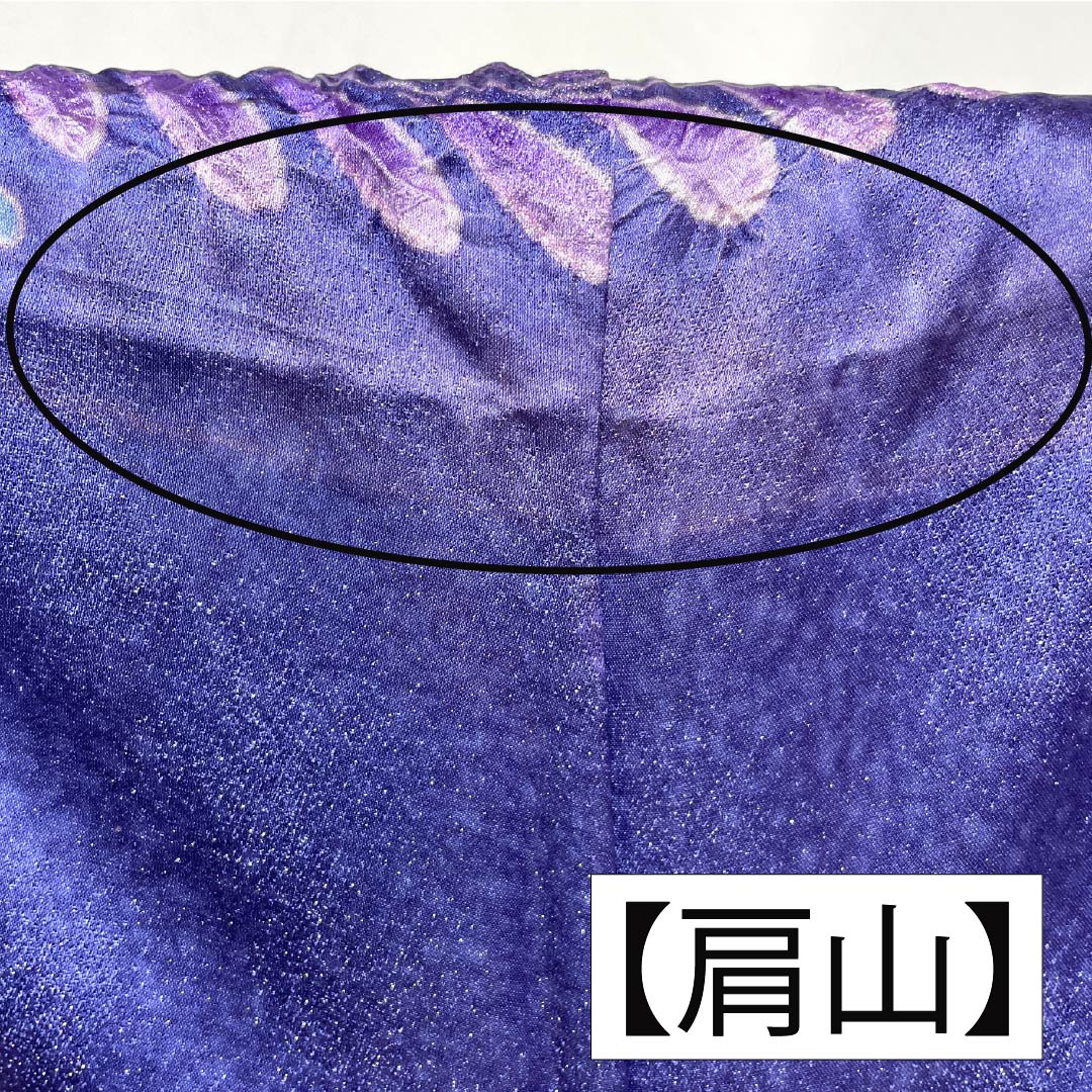 振袖 正絹 Bランク 身丈164cm 裄丈64.5cm 袷 竜胆色(りんどういろ) 京友禅 辻ヶ花 銀通し 絞り ソフトガード加工 紫系 1113002134420