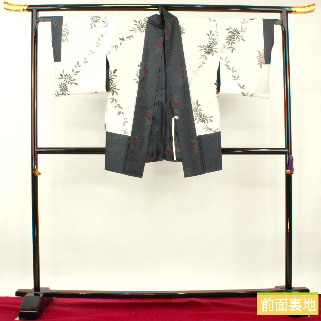 Oshima Tsumugi silk Length 157cm Sleeve length 64.5cm Ensemble S rank Awase Navy 1116003242318