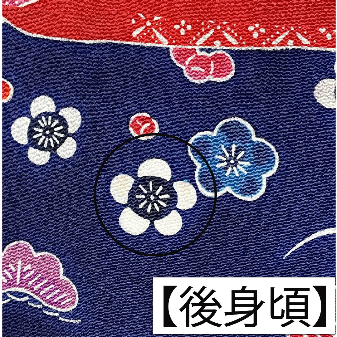 振袖 正絹 身丈165cm 裄丈66cm 袷 瑠璃色(るりいろ) 京紅型 吉祥文様 Aランク 紺系 1113002053518