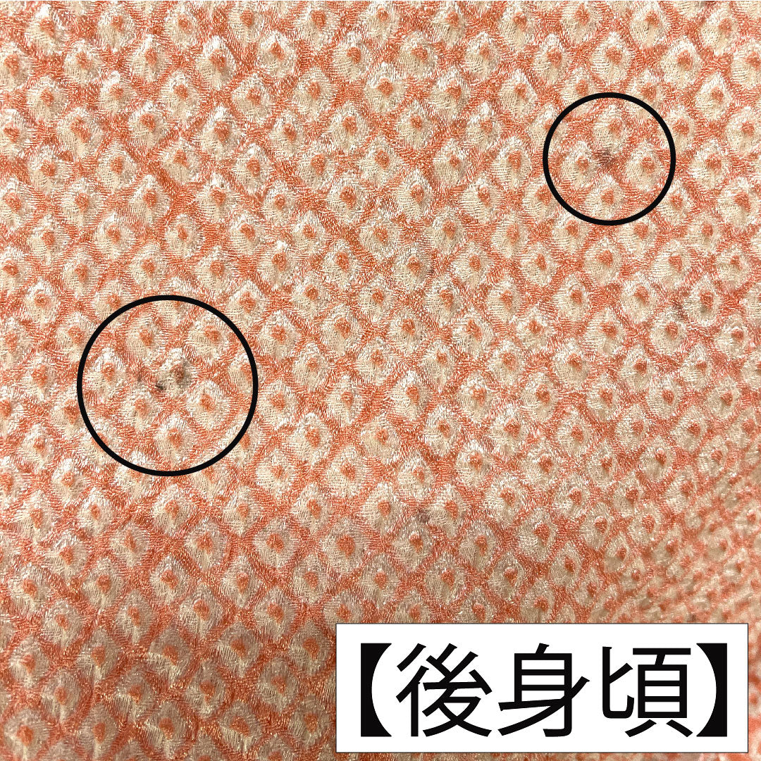小紋 正絹 身丈155cm 裄丈63cm 袷 東雲色(しののめいろ) 総絞り 疋田絞り Aランク ピンク系 1115004763313