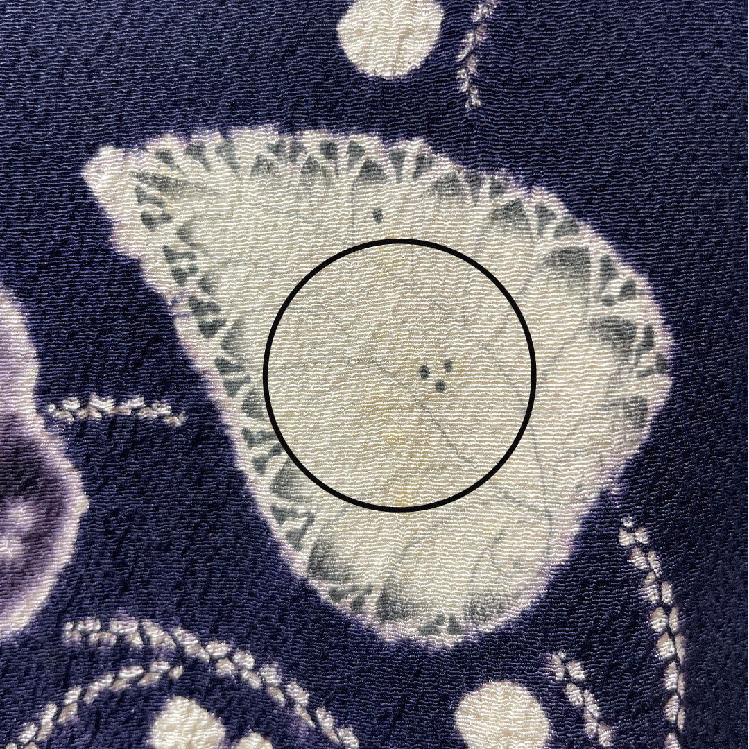 Homongi, pure silk, lined, length 158cm, sleeve length 67cm, blue-brown, Tsujigahana, partially dyed, A rank, navy blue, 1112005163318