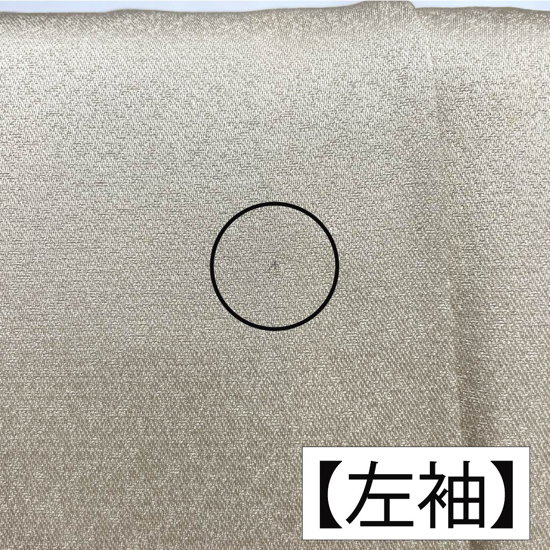 Visiting Kimono, Pure Silk, Grade A, Lined, Length 165.5cm, Sleeve Length 64cm, Tonokoiro (Tonokoiro) Kyoto Yuzen, with a Beige Design of Japanese Pampas Grass, Flowers, and Hagi (Japanese Bush Clover) Item Number: 1112007253525