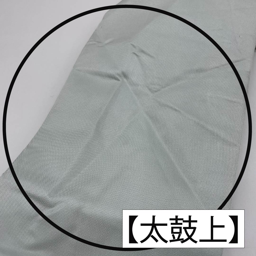 名古屋帯 正絹 Aランク 薄緑色(うすみどりいろ) 引箔 プラチナ箔 華紋 帯丈350cm ポイント柄 セミフォーマル 水色系 1124010713324 名古屋仕立て
