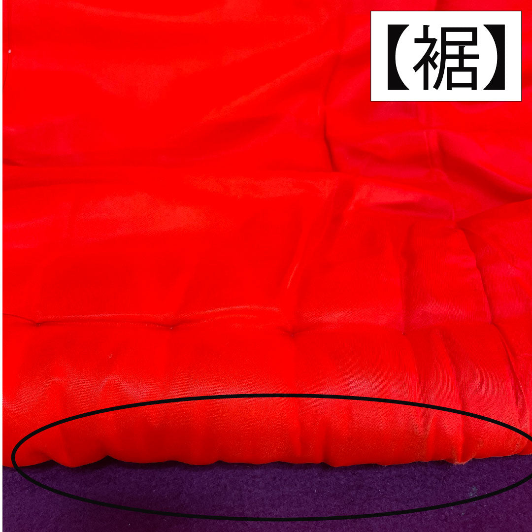 色打掛 正絹 身丈190cm 裄丈69cm 土耳古赤色(とるこあかいろ) 唐織 吉祥文様 Aランク 袷 赤系 1110000823912