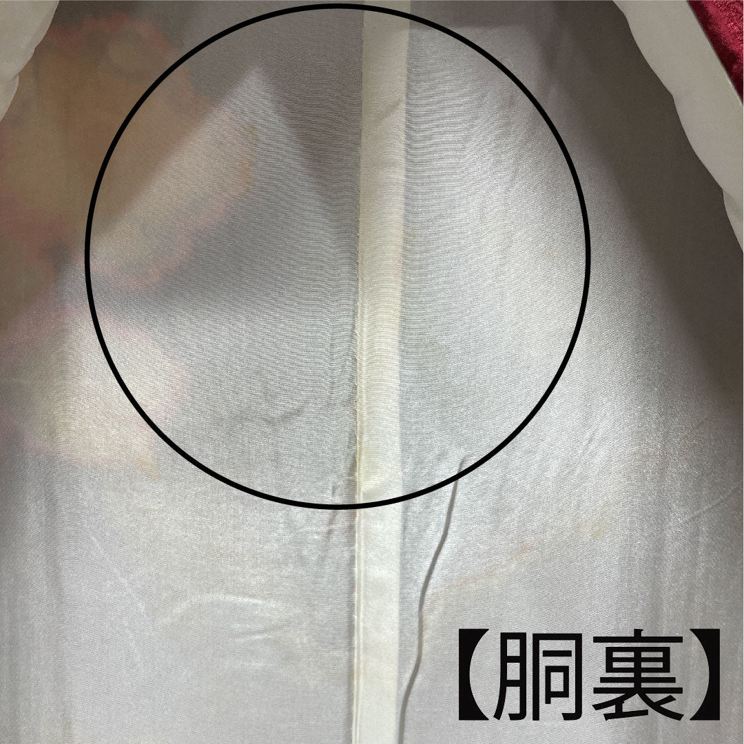 振袖 身丈160.5cm 裄丈63.5cm 袷 海老色 辻ヶ花 正絹 Aランク 赤系 1113001443412