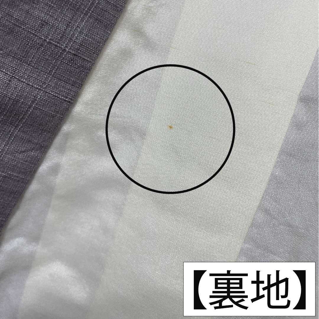 紬 正絹 身丈149.5cm 裄丈60.5cm 鈍紫色(にぶむらさきいろ) 流水 花模様 Aランク 袷 グレー系 1116003593122