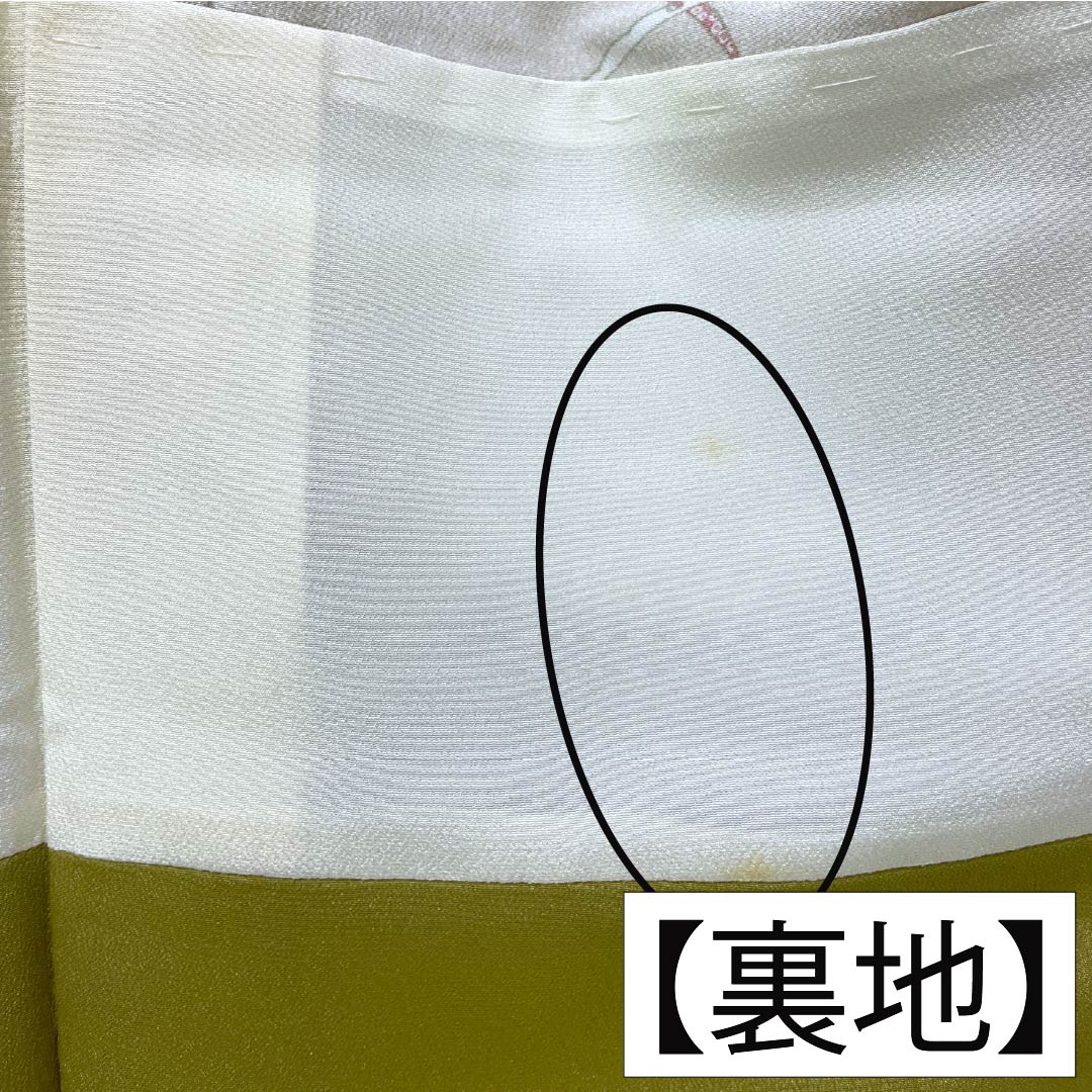 Komon (small pattern) polyester kimono, A rank, length 155.5cm, sleeve length 63cm, lined, walnut color (kurumiiro) with dew-grass pattern, backless, washable, beige, 1115007123325