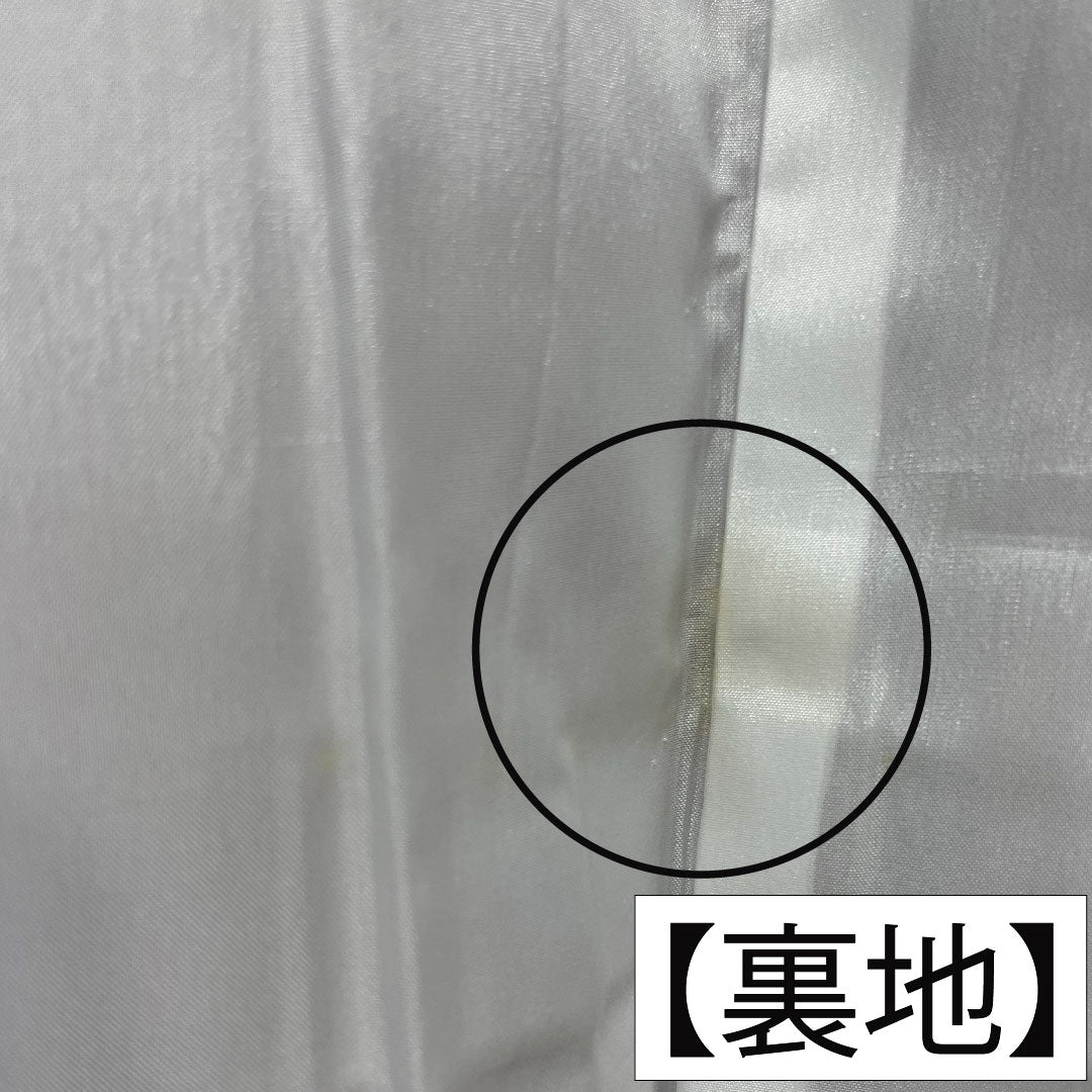 色無地 ポリエステル 身丈151cm 裄丈61.5cm 美人祭色(びじんさいいろ) 洗える着物 吉祥文様 袷 Bランク 紫系 1114001274220