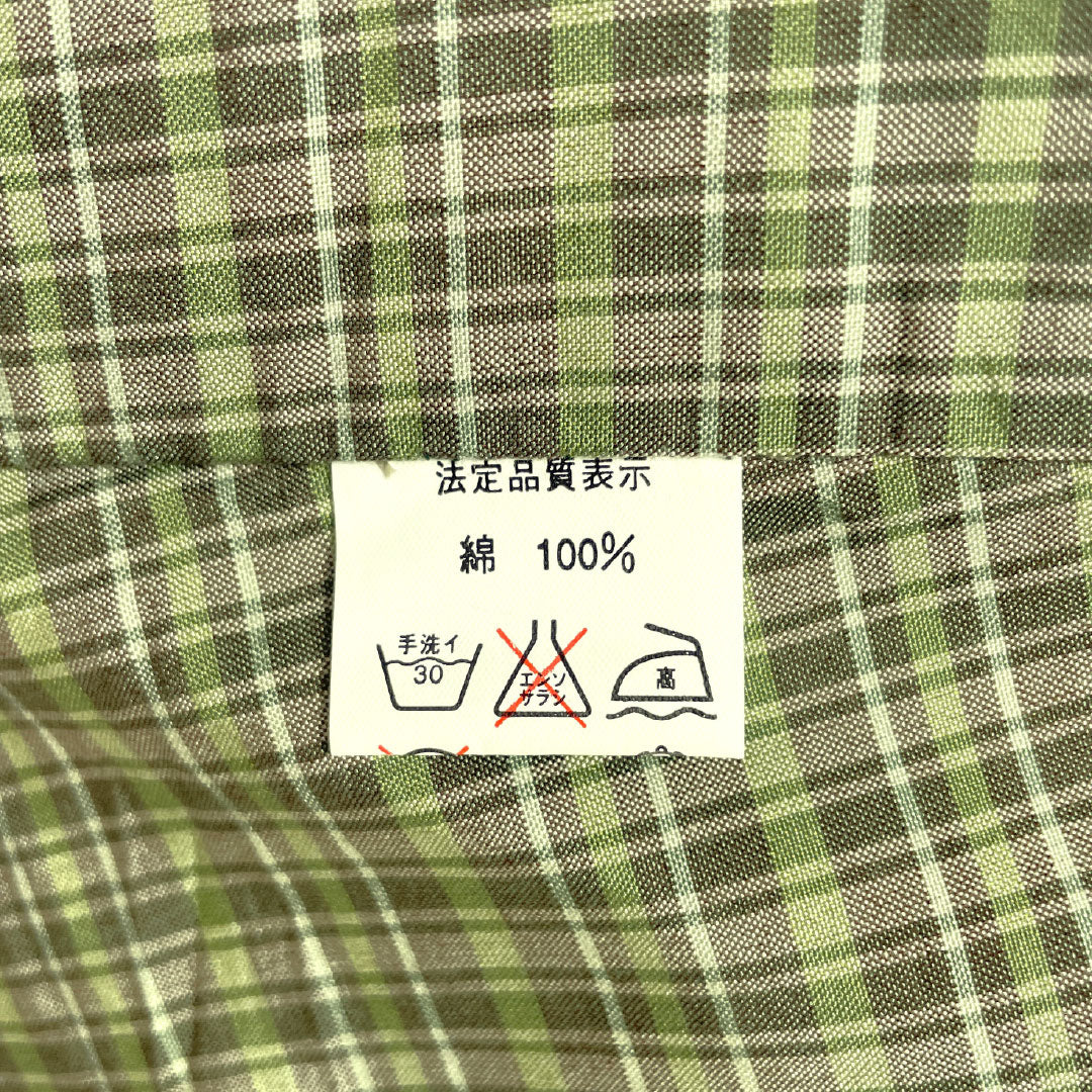 Men's cotton, S-rank, length 150cm, sleeve length 69cm, sorori kimono with basting thread, unused, single-layer, green, product number 1119001692519