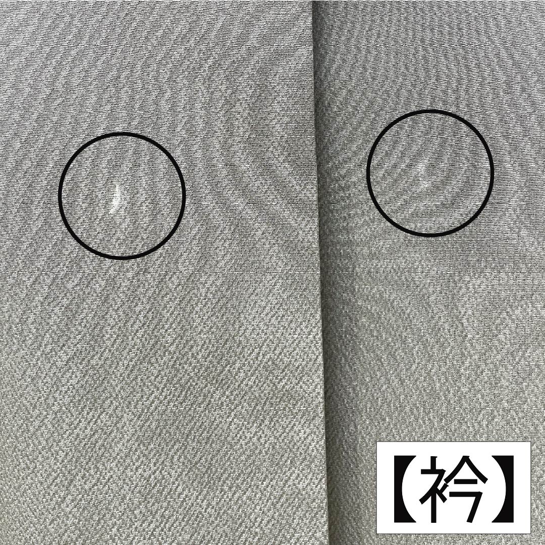 訪問着 正絹 Aランク 袷 身丈152cm 裄丈63.5cm 消炭色(けしずみいろ) 京友禅 一つ紋 陰上り藤 流水 鶴 グレー系 1112007203222
