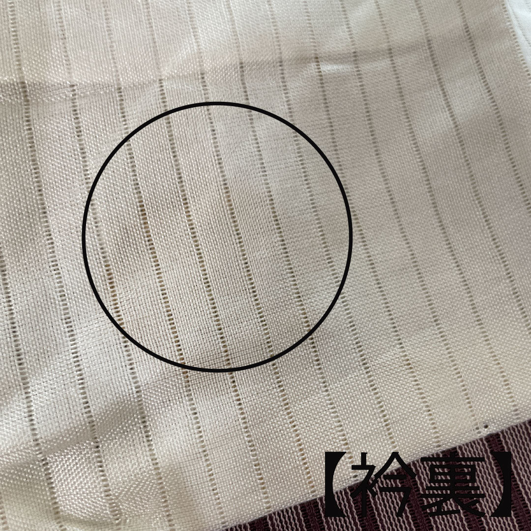 夏物 正絹 色無地 身丈160cm 裄丈60cm 紫土色(しどいろ) 竪絽(たてろ) 絽 Aランク 紫系 1132001093420
