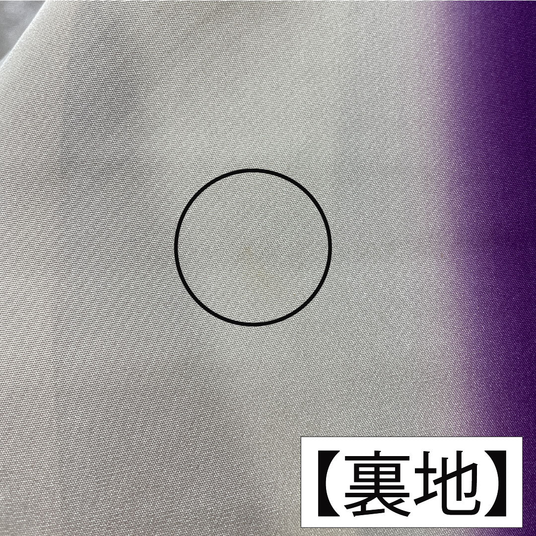 Small pattern, pure silk, length 163cm, sleeve length 63.5cm, lined, grape purple, all-dyed, Hikita-dyed, A-rank, purple, 1115004663420