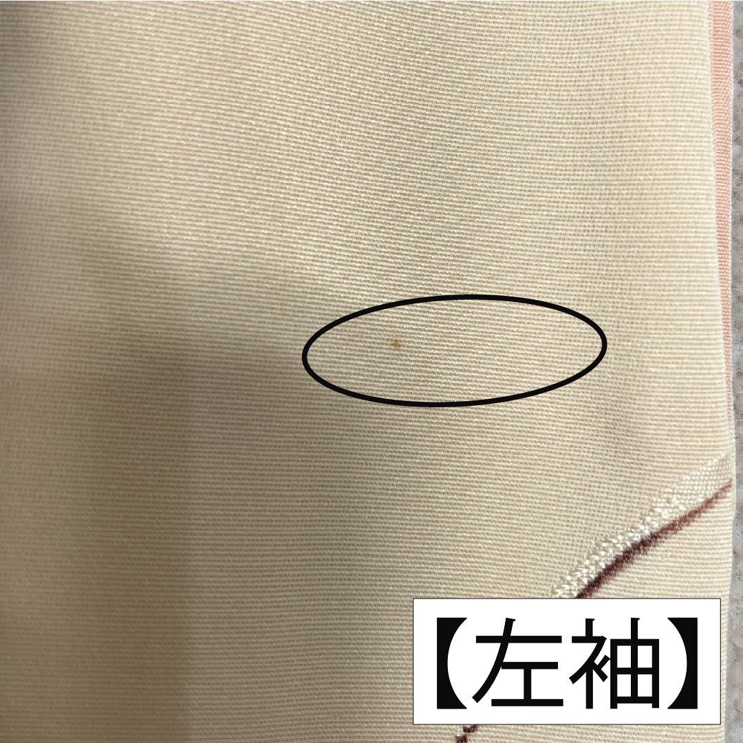 小紋 正絹 身丈160.5cm 裄丈64.5cm 袷 麴色(こうじいろ) 地紋起こし 洋花 Aランク クリーム系 1115006153415