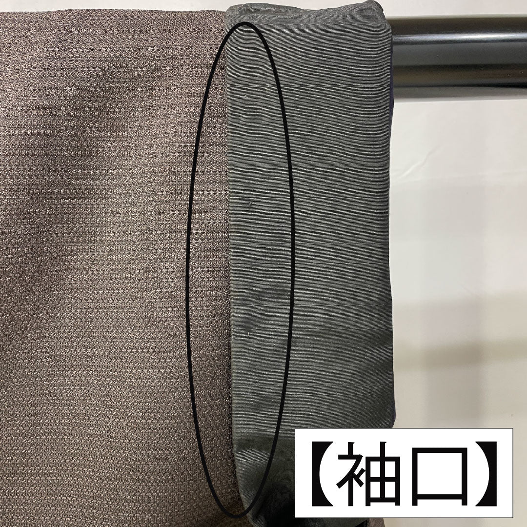 Men's pure silk, A-rank, length 148cm, sleeve length 68cm, charcoal-colored, horizontal stripes, lined, brown, product number 1119001703414