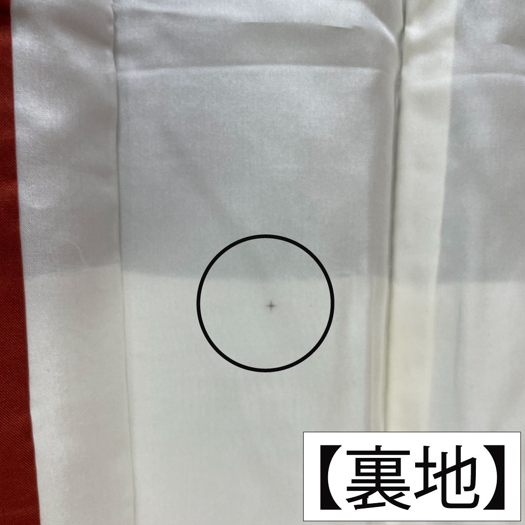 Tsumugi, pure silk, length 158cm, sleeve length 62.5cm, Shippo, A rank, lined, brown, 1116003543314