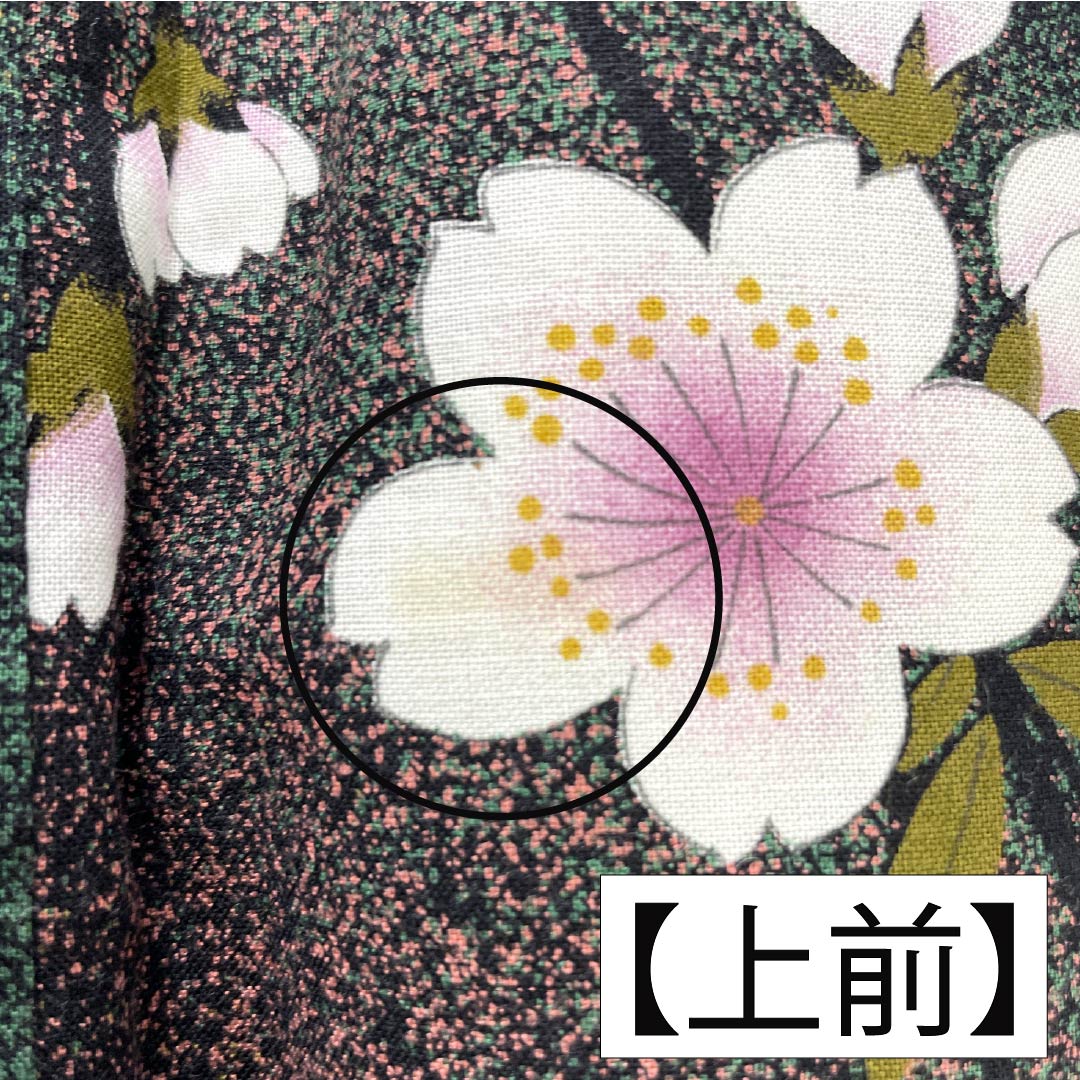 浴衣 木綿 身丈162cm 裄丈68cm Bランク 単衣 グラデーション系 萌葱色(もえぎいろ) 長春色(ちょうしゅんいろ) 桜 1118005984499