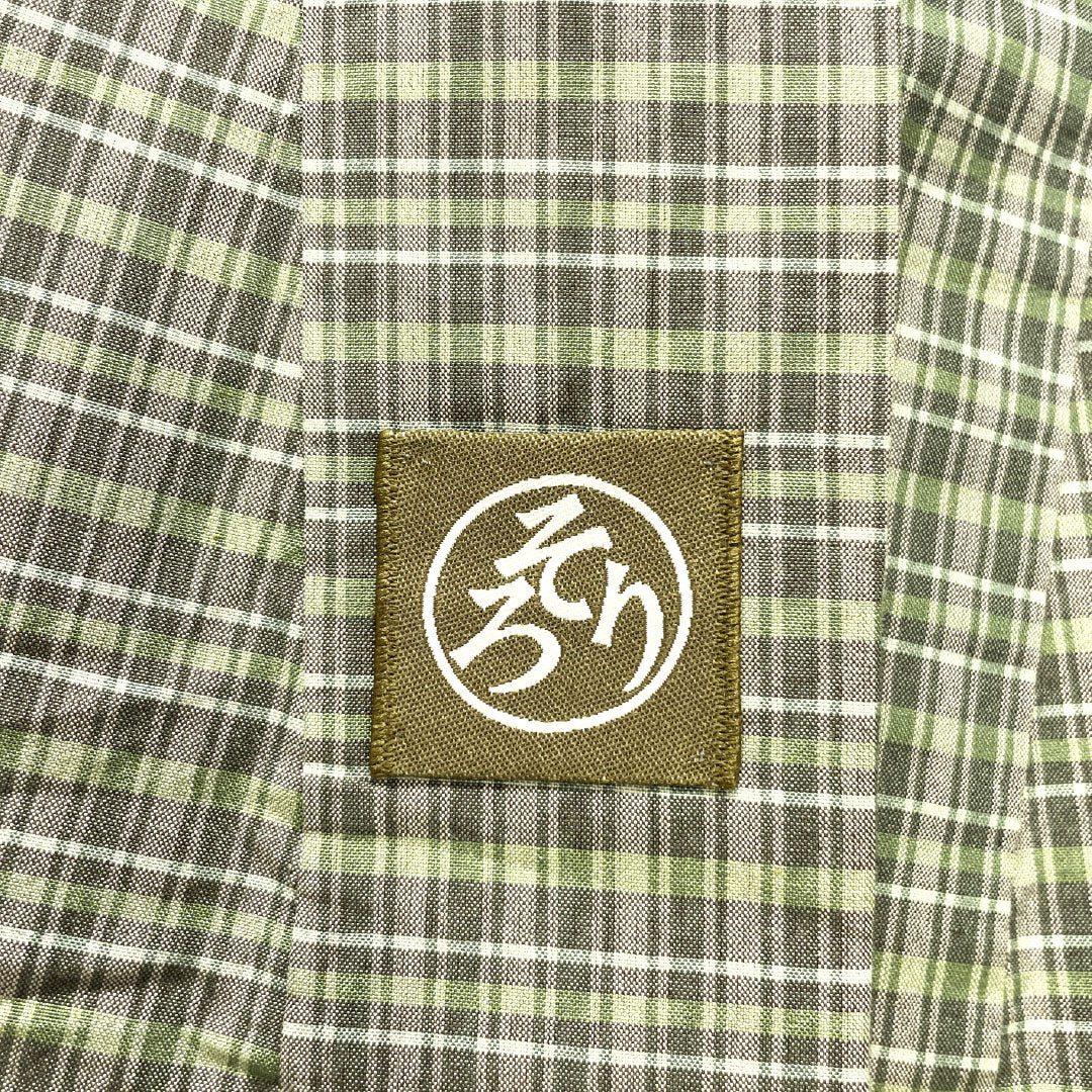 Men's cotton, S-rank, length 150cm, sleeve length 69cm, sorori kimono with basting thread, unused, single-layer, green, product number 1119001692519