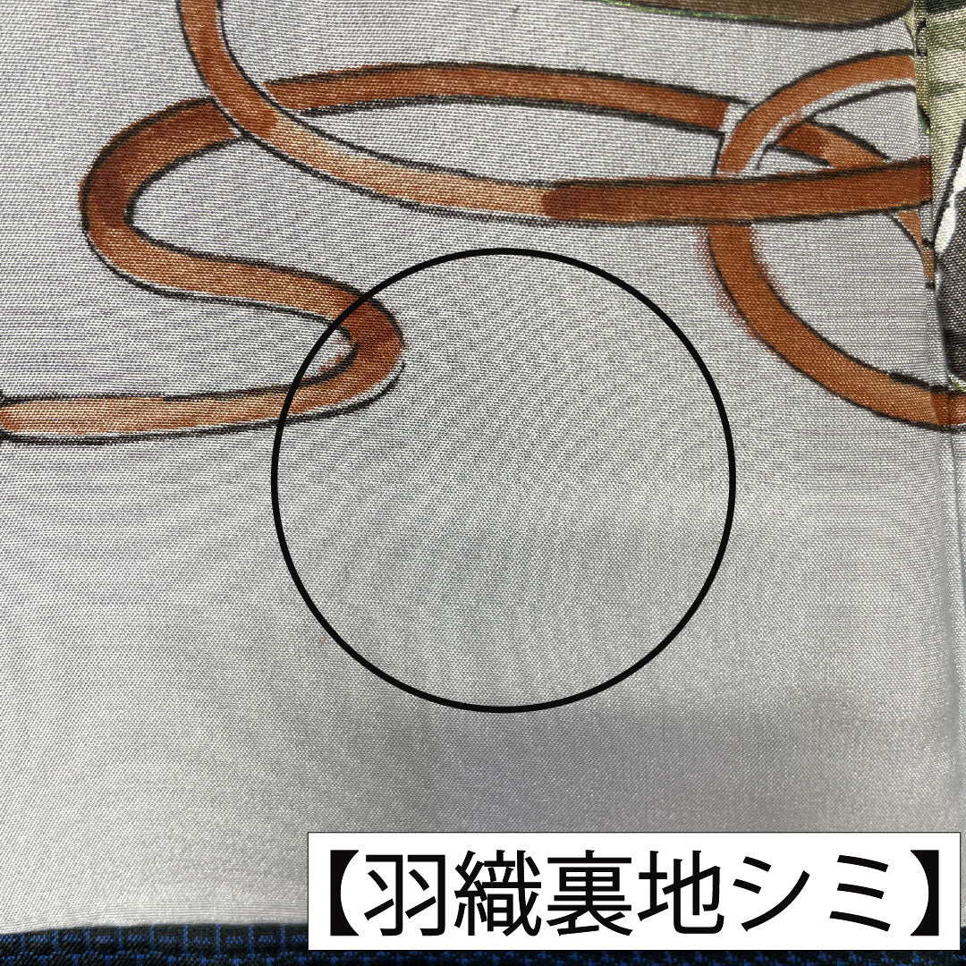Men's Pure Silk A-Rank Kimono, Length 140cm, Sleeve Length 67.5cm, Tsumugi Pongee with Tortoiseshell Pattern, Lined, Blue, Item Number 1119001773417