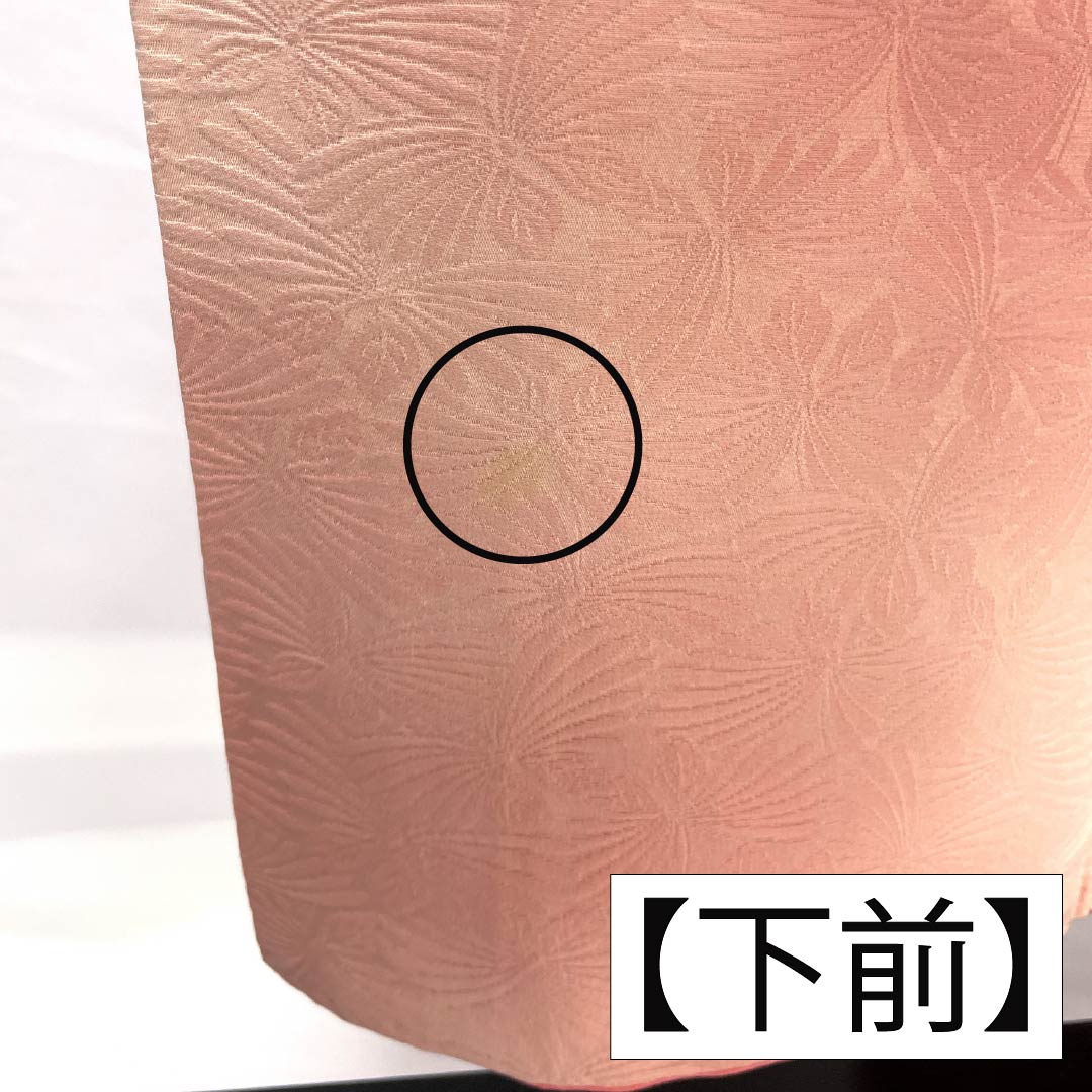 色無地 正絹 Bランク 身丈148.5cm 裄丈61.5cm 一重梅色(ひとえうめいろ) 一つ紋 揚羽蝶 ぼかし染め 袷 ピンク系 1114002634113
