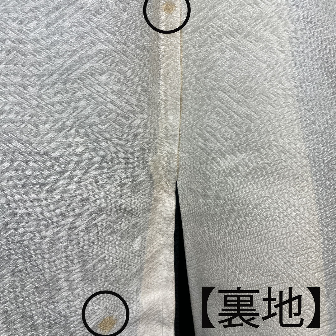 Haori, pure silk, length 78cm, sleeve length 64cm, black haori, Kyo-Yuzen, plum, autumn leaves, A rank, lined, black, 1117000793910