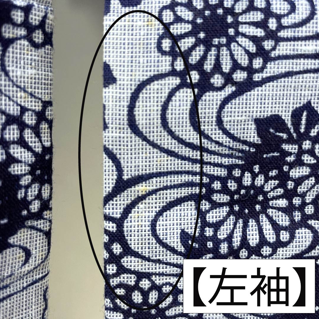 浴衣 木綿 身丈154cm 裄丈62cm Bランク 単衣 グレー系 水銀色(すいぎんいろ) 菊 流水 1118005914222