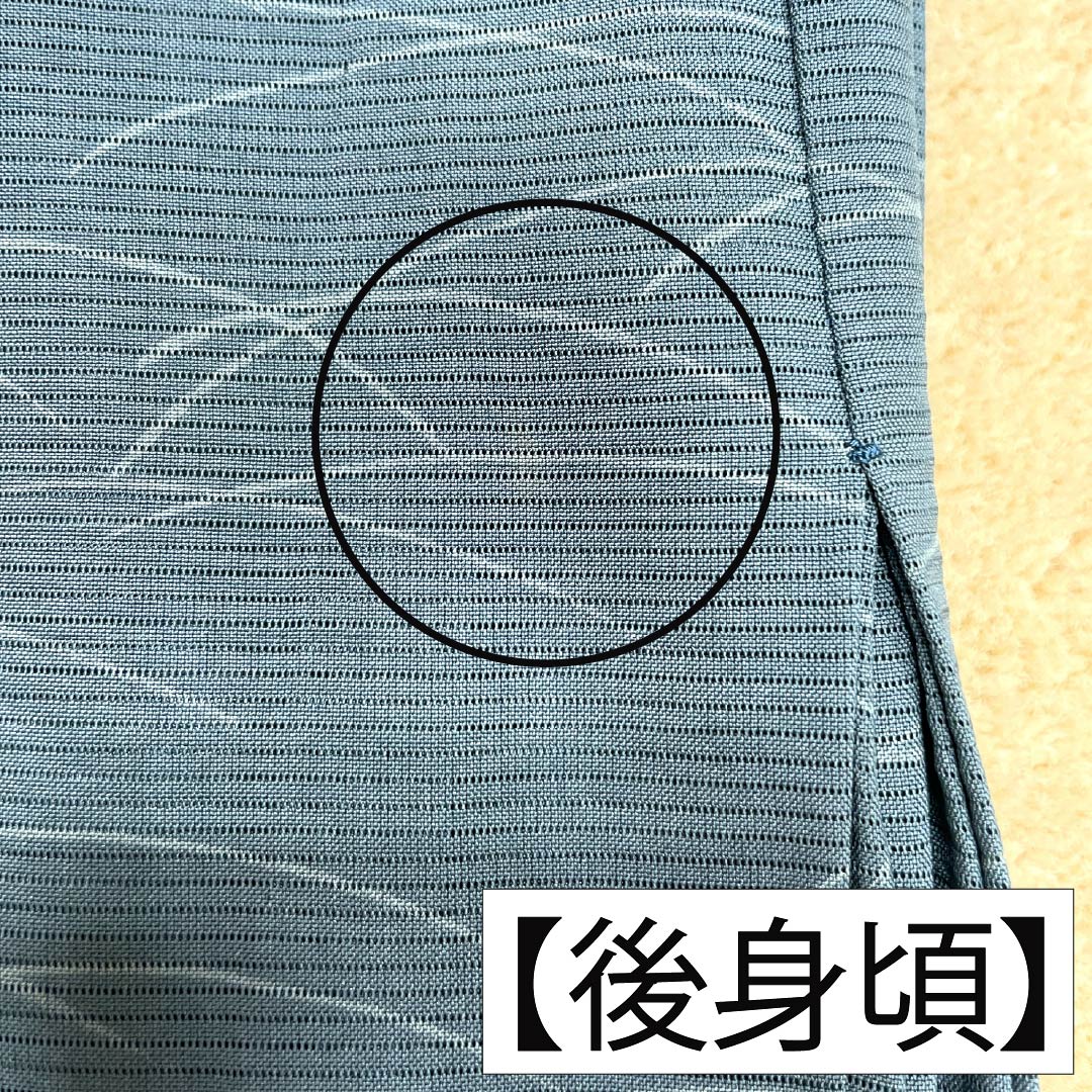 夏物 正絹 小紋 Aランク 身丈157cm 裄丈62cm 浅葱鼠色(あさぎねずいろ) 露芝 絽 緑系 1132004713319