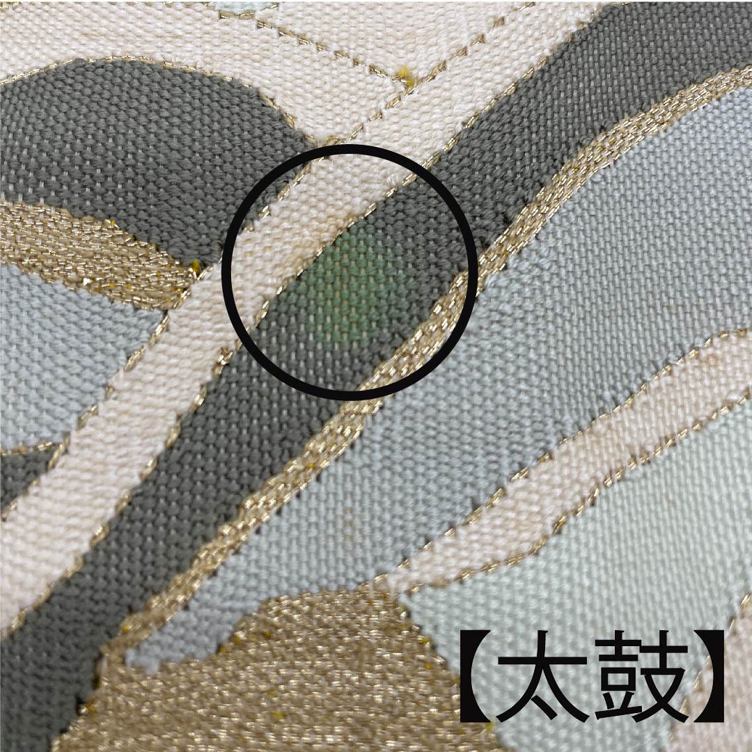 袋帯 燻色(ふすべいろ) 青海波 帯丈444cm 正絹 Bランク ポイント柄 フォーマル 茶系 1123008984314