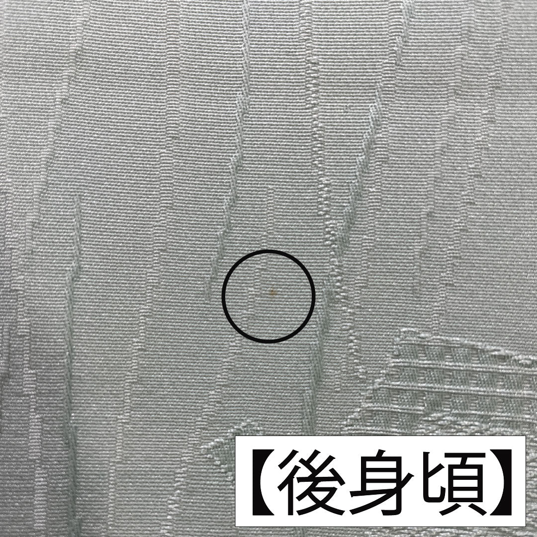 色無地 正絹 身丈154cm 裄丈62cm 薄水色(うすみずいろ) 綸子 袷 Aランク 緑系 1114002093219