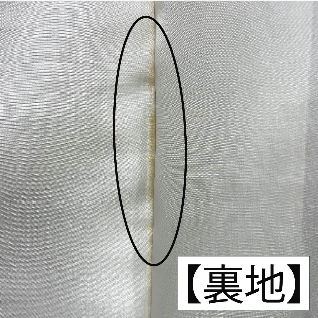 Visiting Kimono, Pure Silk, A-Rank, Lined, Length 152cm, Sleeve Length 62cm, Off-White (Kinari-Iro), White Oshima Silk, 100 Tortoise Shell Pattern, Stitched Crest, Round with Different Hawk Feathers, Classic Pattern, White, Product Number: 1112006173211