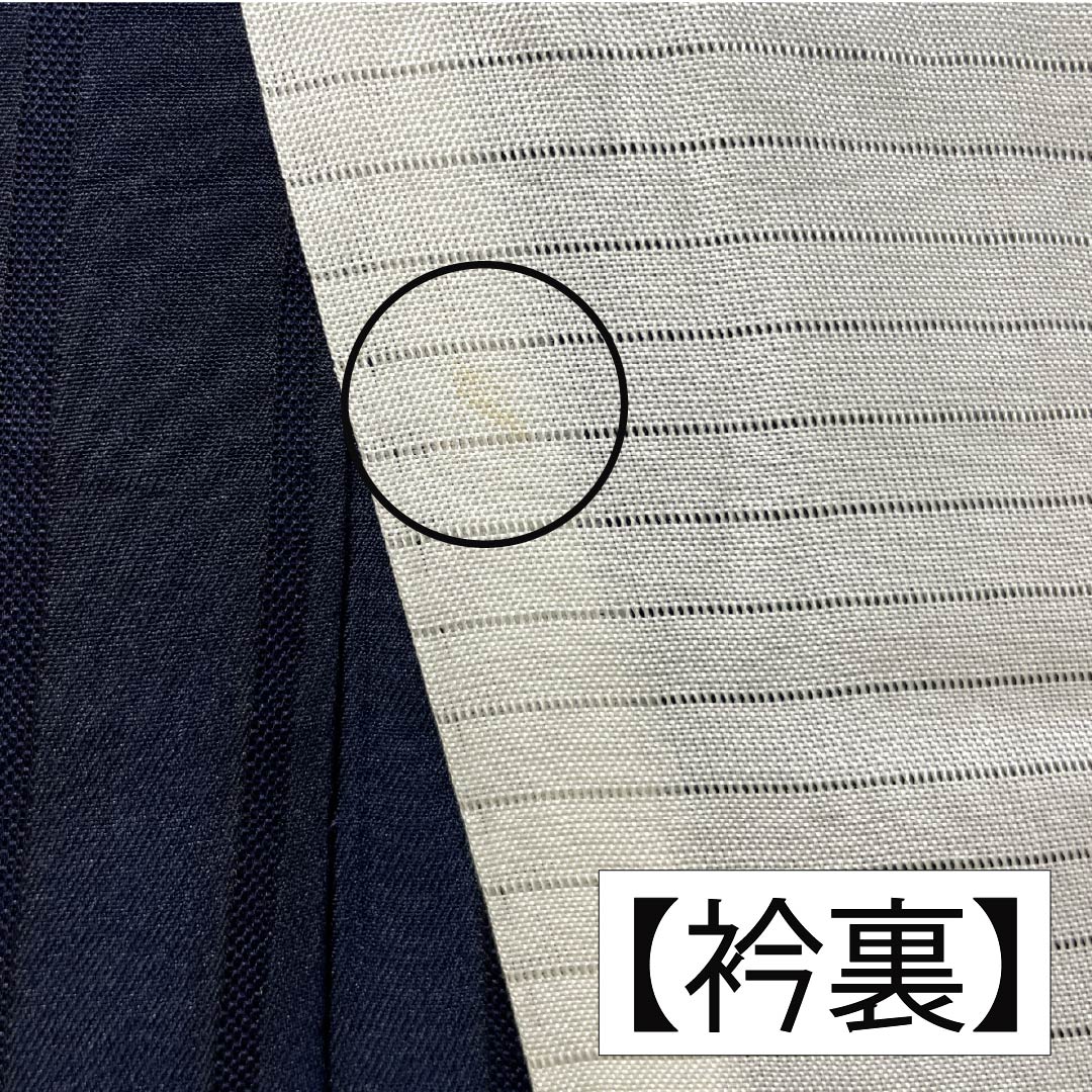 夏物 正絹 色無地 身丈161cm 裄丈63cm 竪絽 ぼかし染 うそつき襦袢 絽 Aランク 黒系 1132002723410