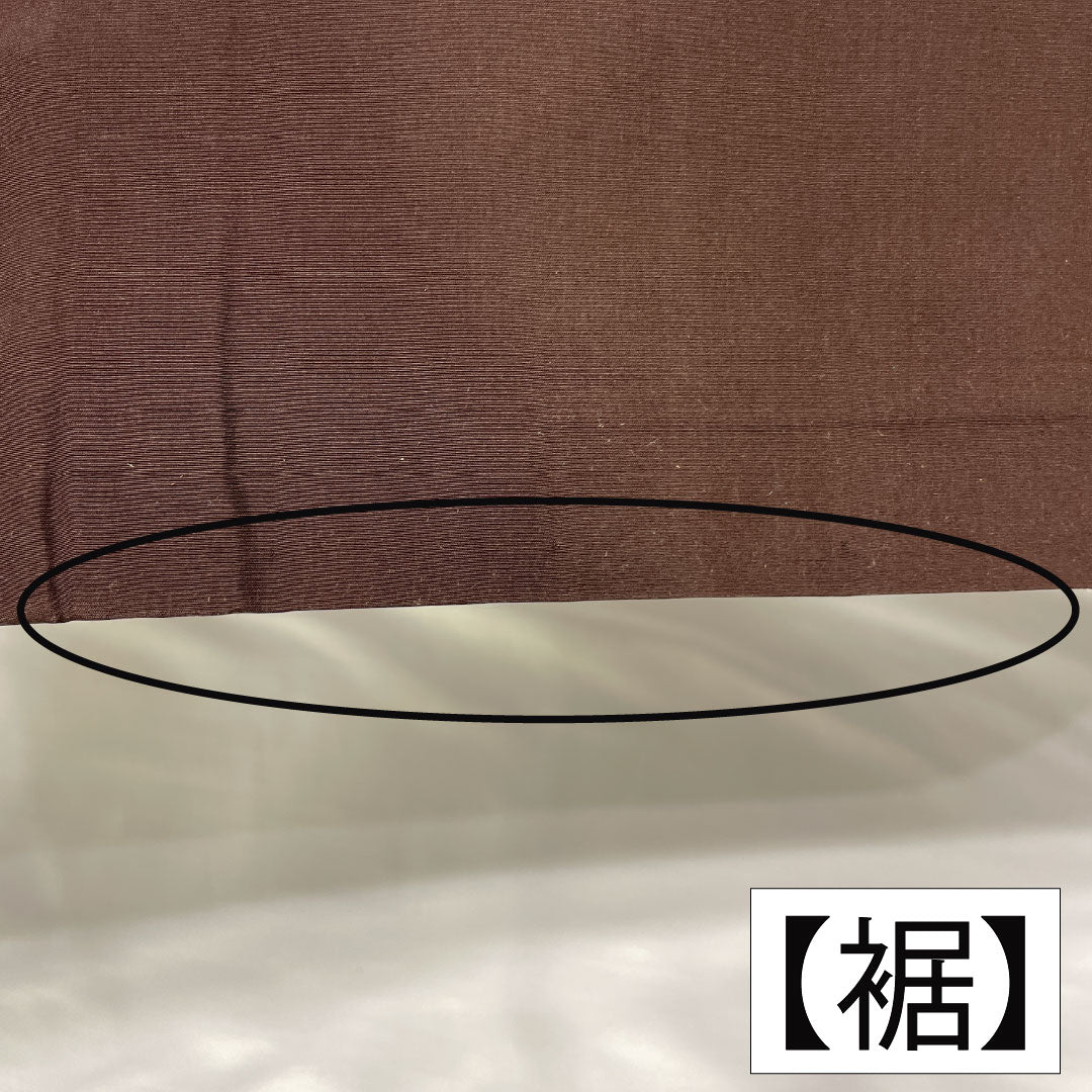 Men's A-Rank Silk Kimono, Length 144.5cm, Sleeve Length 67cm, Oshima Tsumugi Pongee with Varied Kokasuri Pattern, Mud-Dyed, Brown, Lined, Product Number: 1119001843414