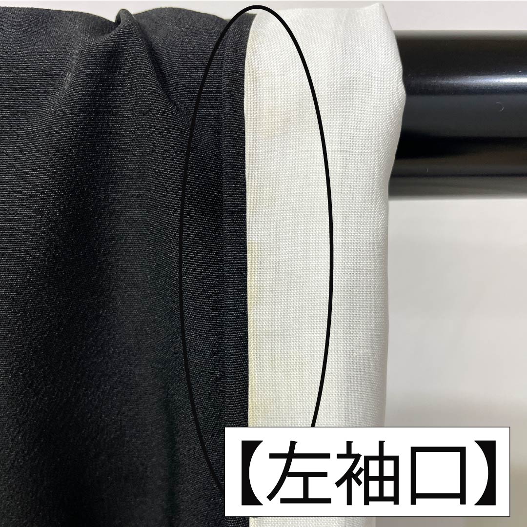 黒留袖 正絹 Aランク 身丈160.5cm 裄丈65cm 袷 京友禅 五つ紋 梅鉢 物語文様 鶴 貝桶 松 五つ紋 黒系 1111002083410