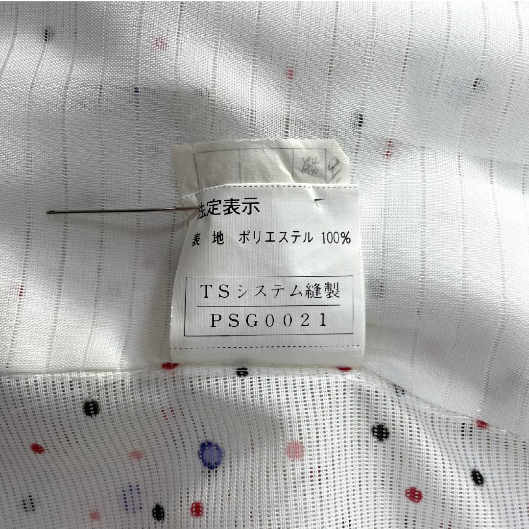 Summer kimono, polyester, small pattern, length 168cm, sleeve length 66cm, dot pattern, washable kimono, silk, A rank, white, 1132002263511