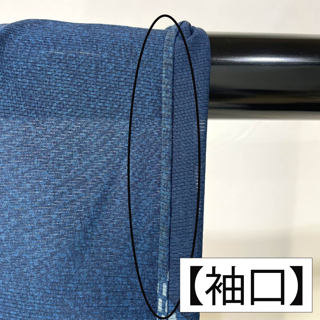 夏物 正絹 付下げ Aランク 身丈163.5cm 裄丈67.5cm 紺色(こんいろ) 型染 幾何学模様 健勝苑ガード 絽 紺系 1132005033418