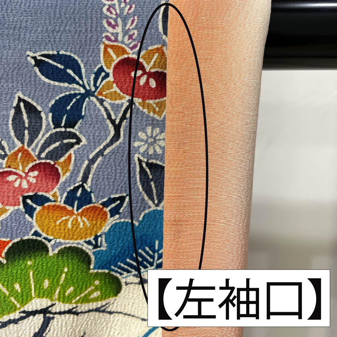 振袖 正絹 Bランク 身丈148.5cm 裄丈62cm 袷 生成り色(きなりいろ) 京紅型 吉祥文様 白系 1113002644111