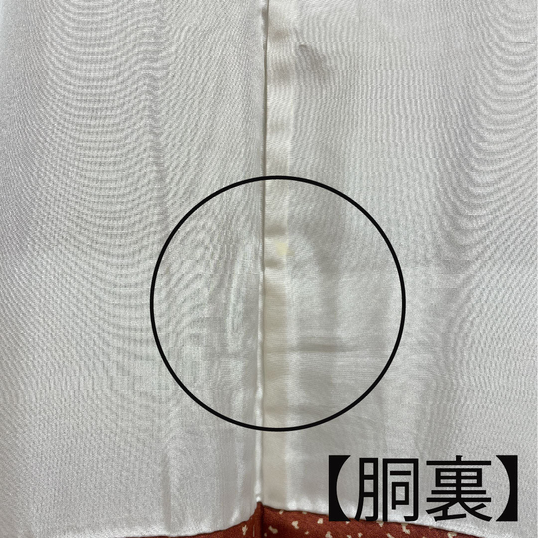 Homongi, lined, length 151.5cm, sleeve length 63cm, chintz pattern, checkered, lacquered color, pure silk, A rank, cream color, 1112001473215