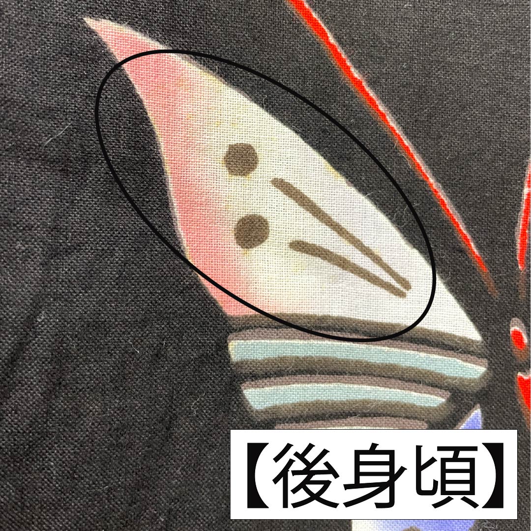 Cotton Yukata, Length 158cm, Sleeve Length 67cm, Rank B, Single Layer, Monotone, Grape Gray, Butterfly Design, 1118005824327