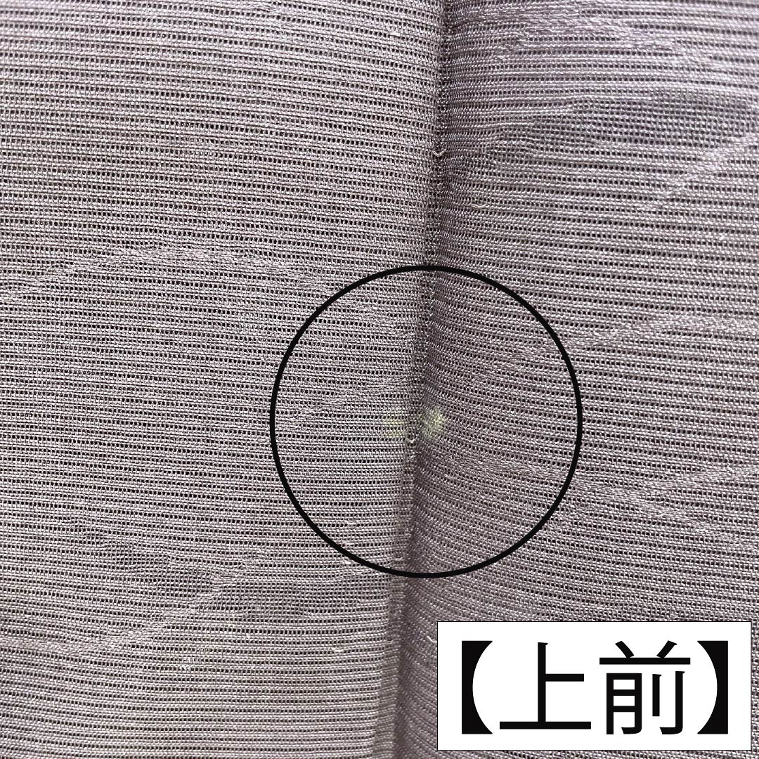 夏物 正絹 色無地 Bランク 身丈154cm 裄丈63cm 中滅紫色(なかのけしむらさきいろ) 露芝 絽 紫系 1132004464220