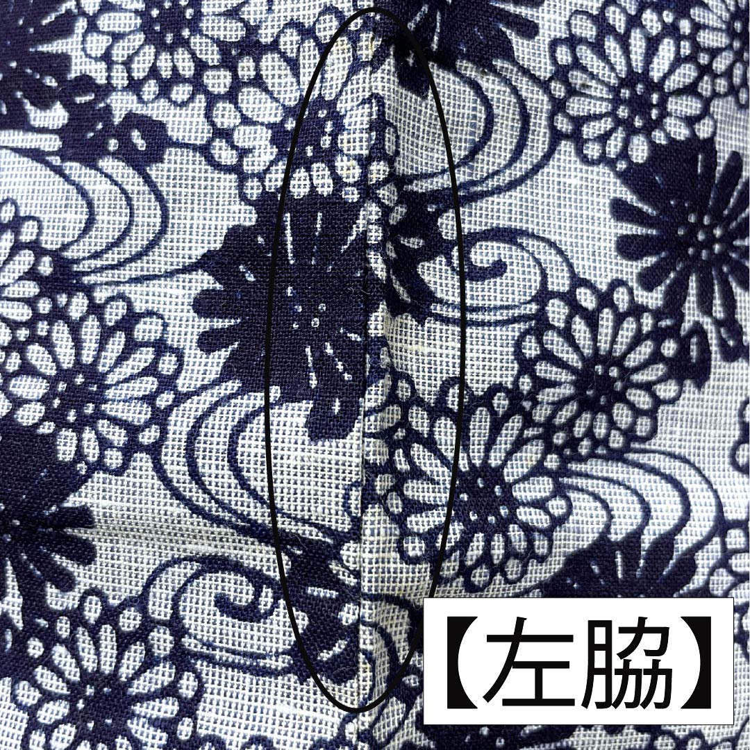浴衣 木綿 身丈154cm 裄丈62cm Bランク 単衣 グレー系 水銀色(すいぎんいろ) 菊 流水 1118005914222