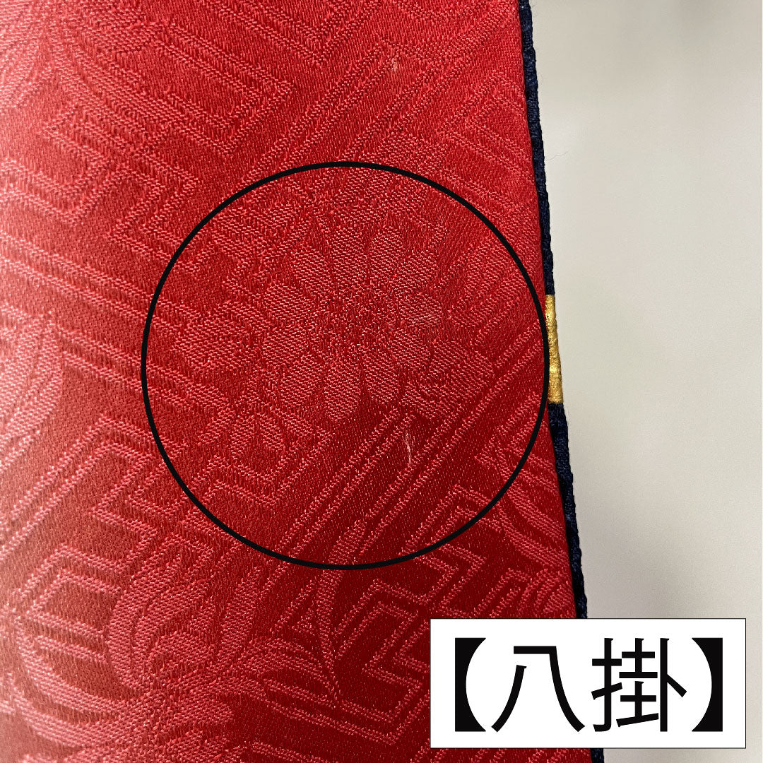 Homongi, pure silk, lined, length 162.5cm, sleeve length 62cm, navy blue, plum, cherry blossom, B rank, navy blue, 1112005634418
