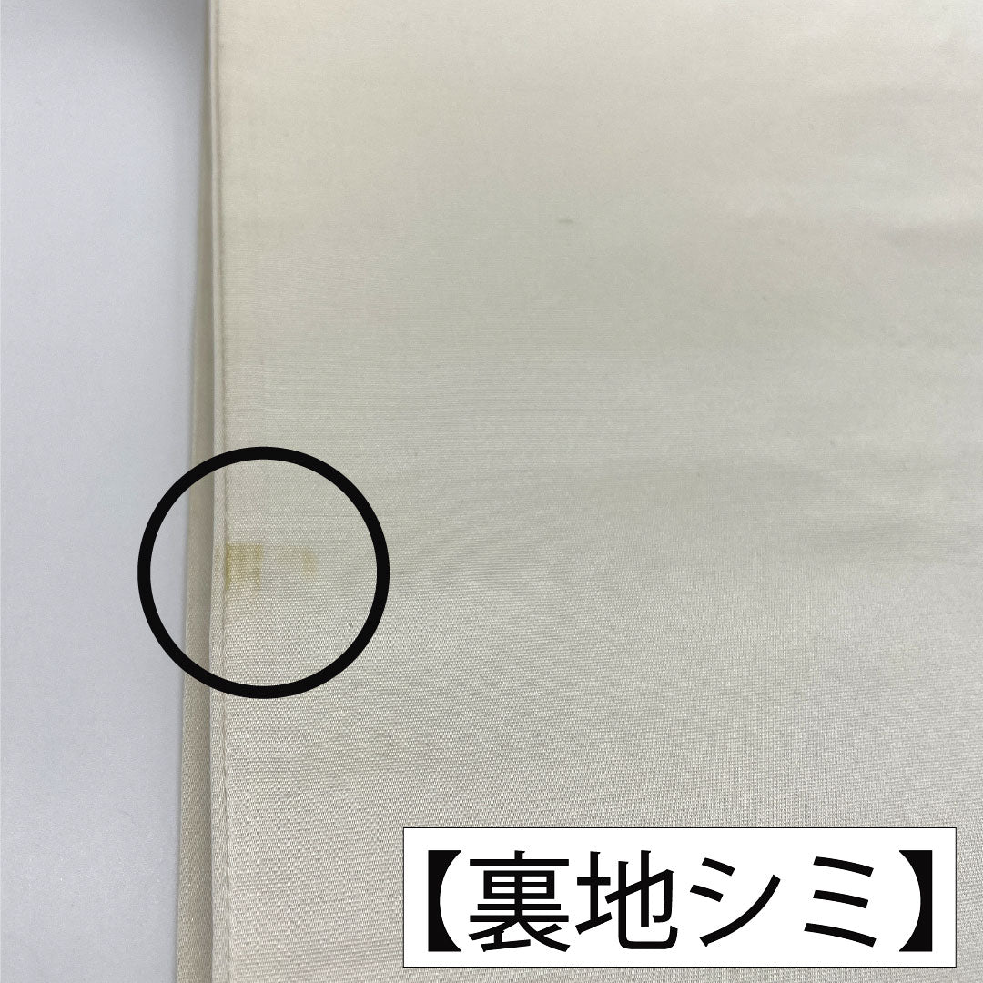 袋帯 正絹 Bランク 白銅色(はくどういろ) 西陣織 波涛鴛鴦 鶴 帯丈424cm 六通 フォーマル グレー系 1123016084322