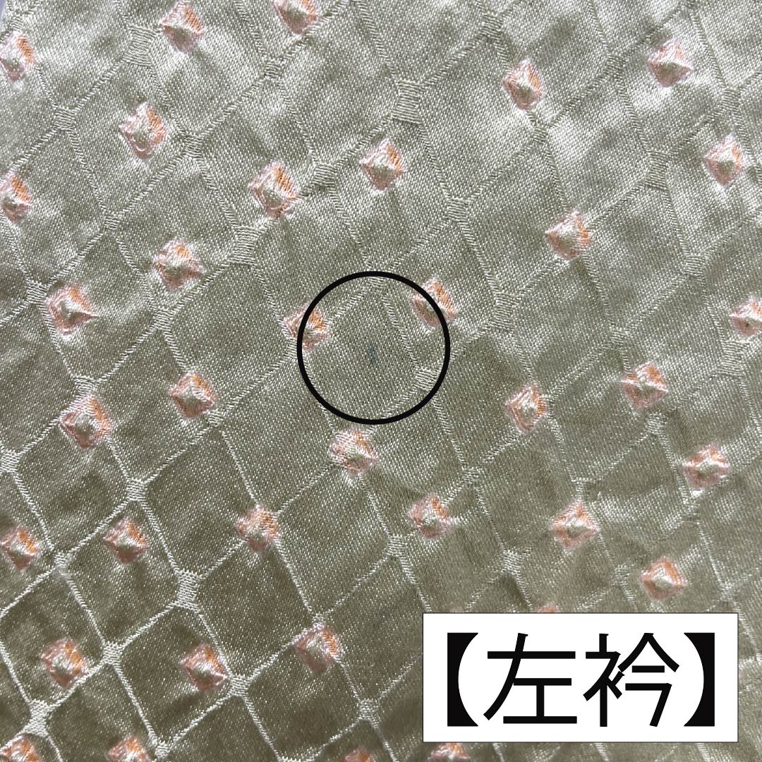 訪問着 正絹 Bランク 袷 身丈160.5cm 裄丈65.5cm 硫黄色(いおういろ) 総絞り 草花 緑系 1112007444419