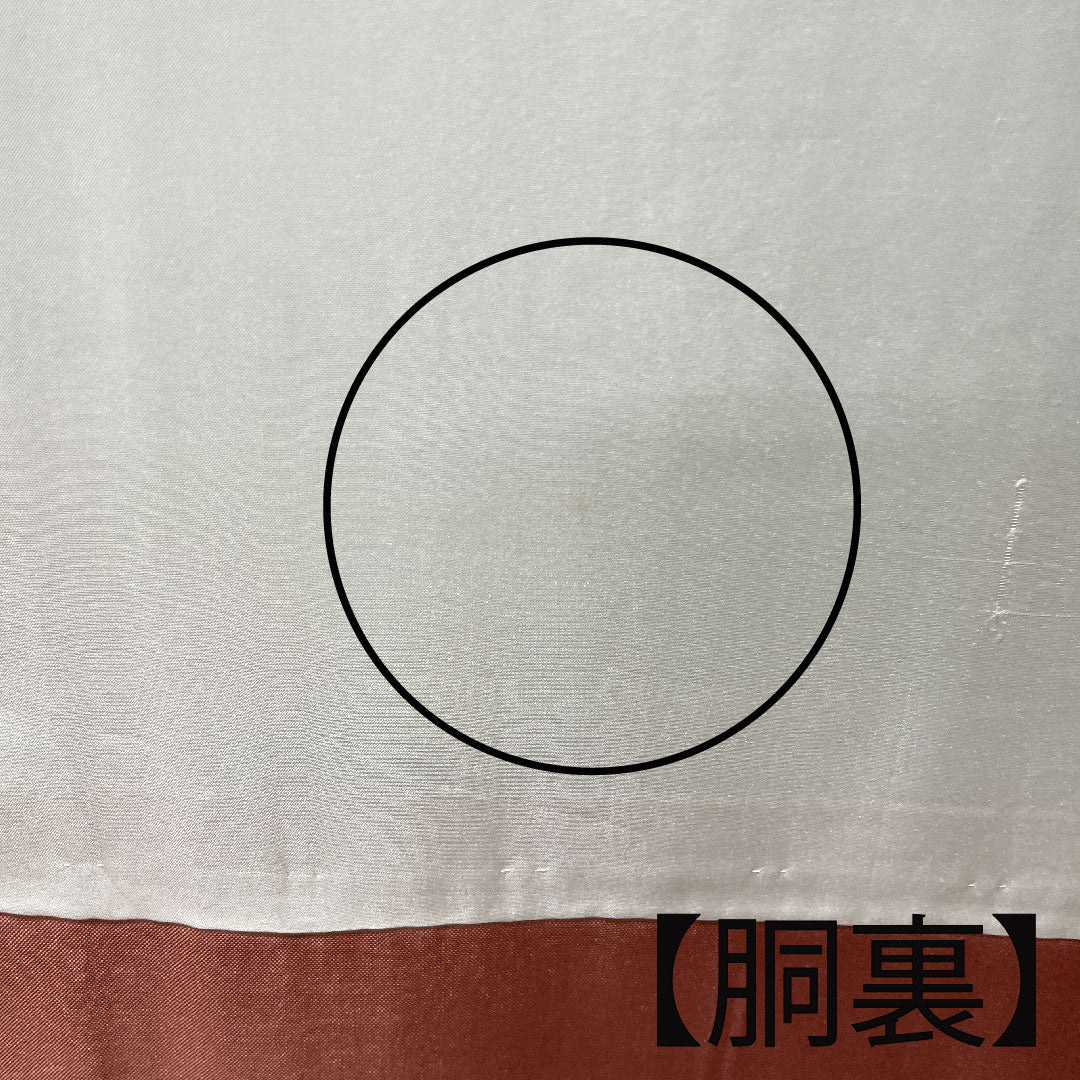 小紋 身丈158.5cm 裄丈64cm 袷 苦色 草花模様 正絹 Aランク 茶系 1115002723314