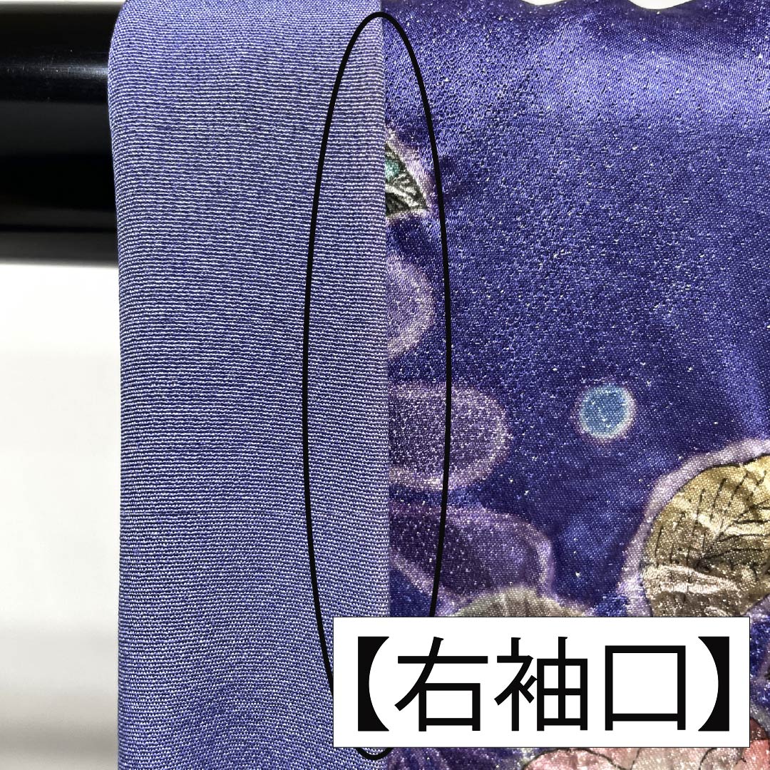 振袖 正絹 Bランク 身丈164cm 裄丈64.5cm 袷 竜胆色(りんどういろ) 京友禅 辻ヶ花 銀通し 絞り ソフトガード加工 紫系 1113002134420