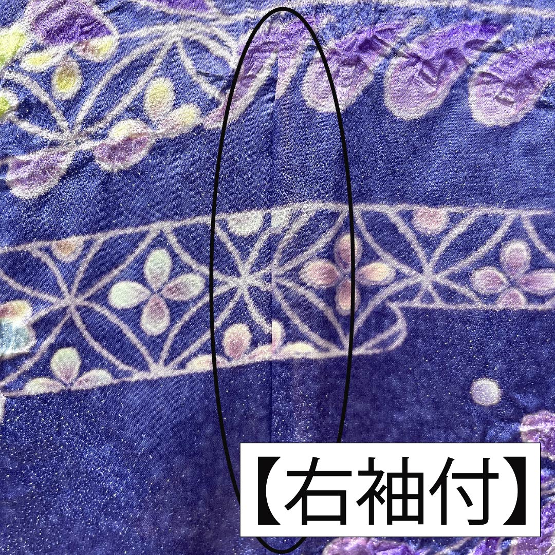 振袖 正絹 Bランク 身丈164cm 裄丈64.5cm 袷 竜胆色(りんどういろ) 京友禅 辻ヶ花 銀通し 絞り ソフトガード加工 紫系 1113002134420