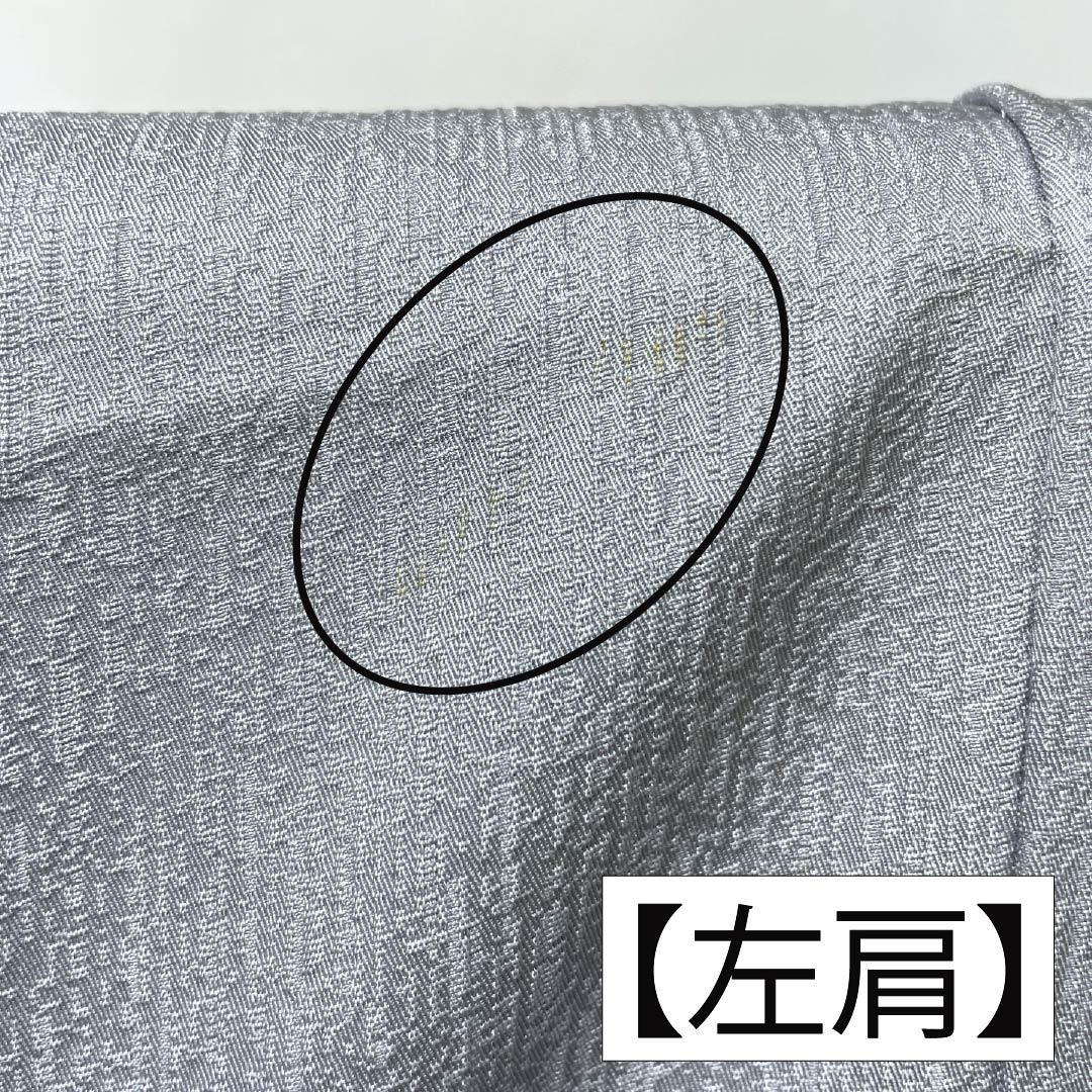 訪問着 正絹 Bランク 袷 身丈168cm 裄丈62cm 白銅色(はくどういろ) 蘇州刺繡 草花 流水 しつけ糸付き グレー系 1112007524522