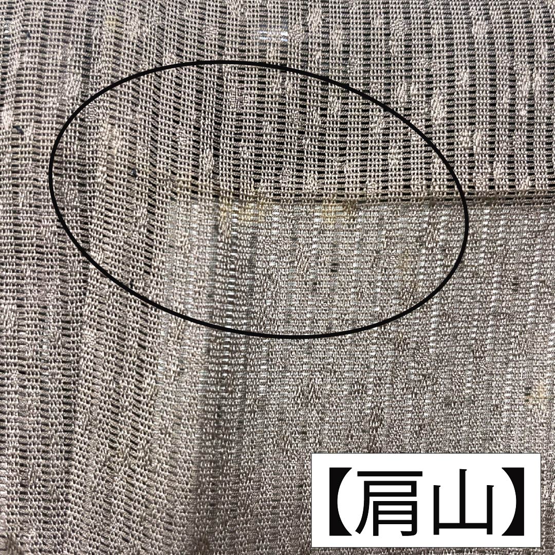 夏物 正絹 訪問着 Bランク 身丈165.5cm 裄丈65cm 都鼠色(みやこねずいろ) 京友禅 タタキ染 秋草 絽 茶系 1132005104514