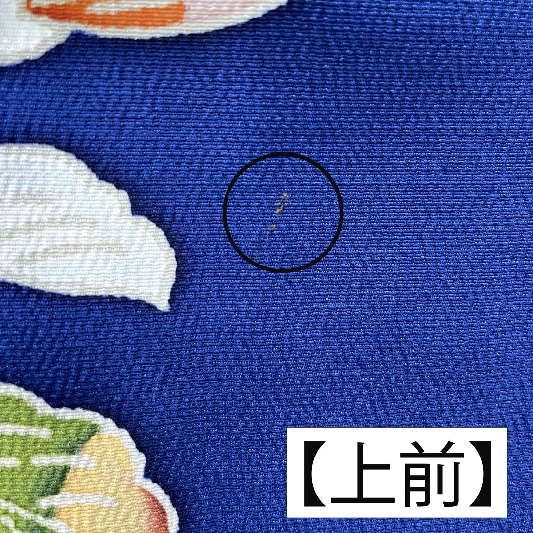 訪問着 正絹 Bランク 袷 身丈158cm 裄丈63.5cm 紺瑠璃色(こんるりいろ) 京紅型 吉祥文様 松竹梅 菖蒲 鳥 青系 1112007284317